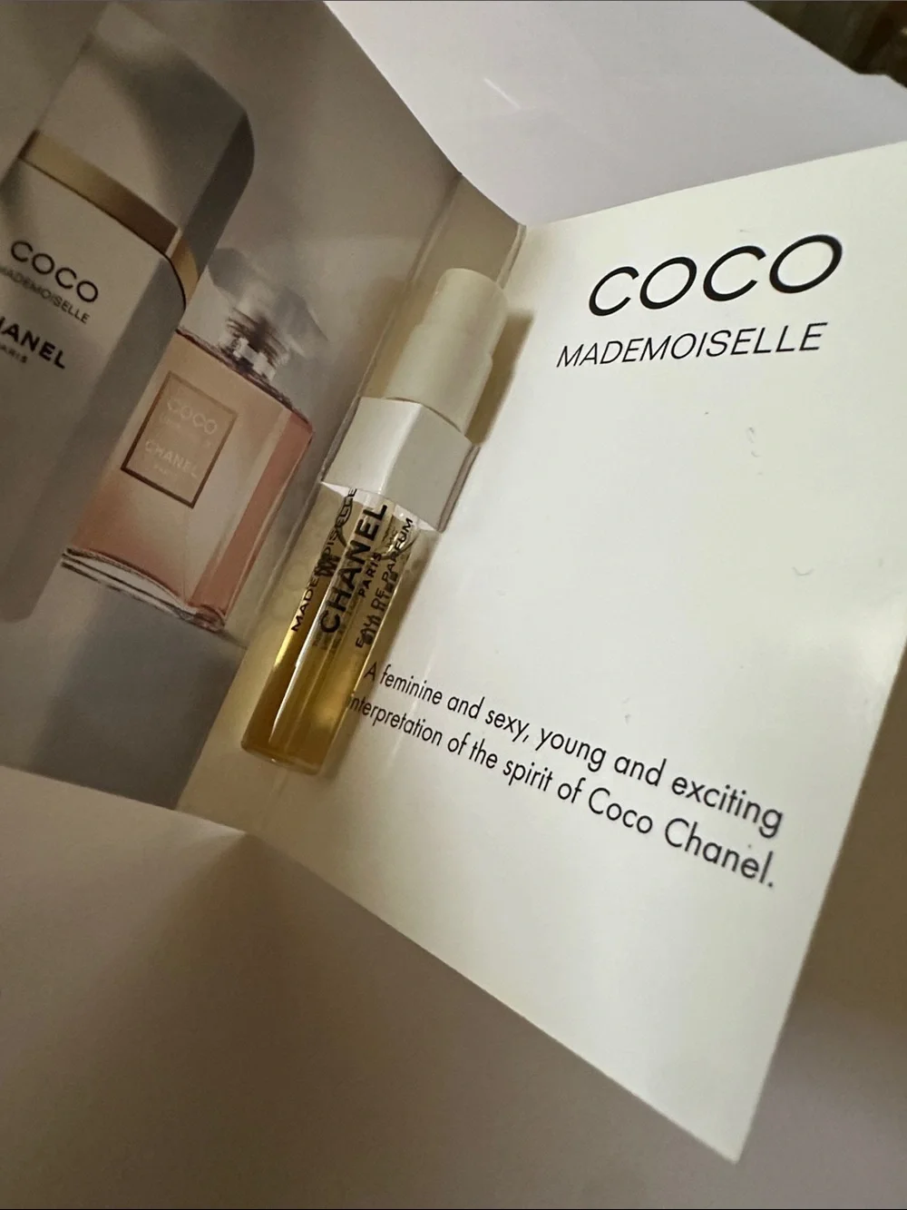 Coco Chanel  Sample Vial and display card